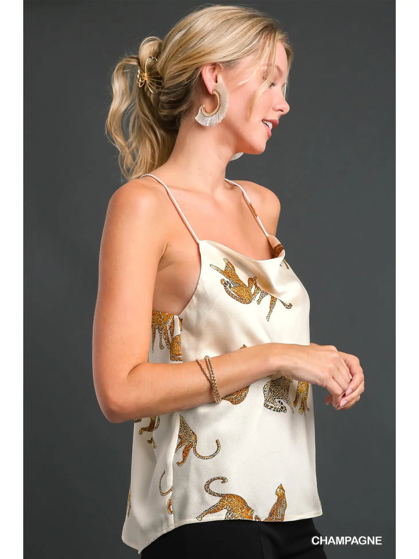 Satin Leopard Tank