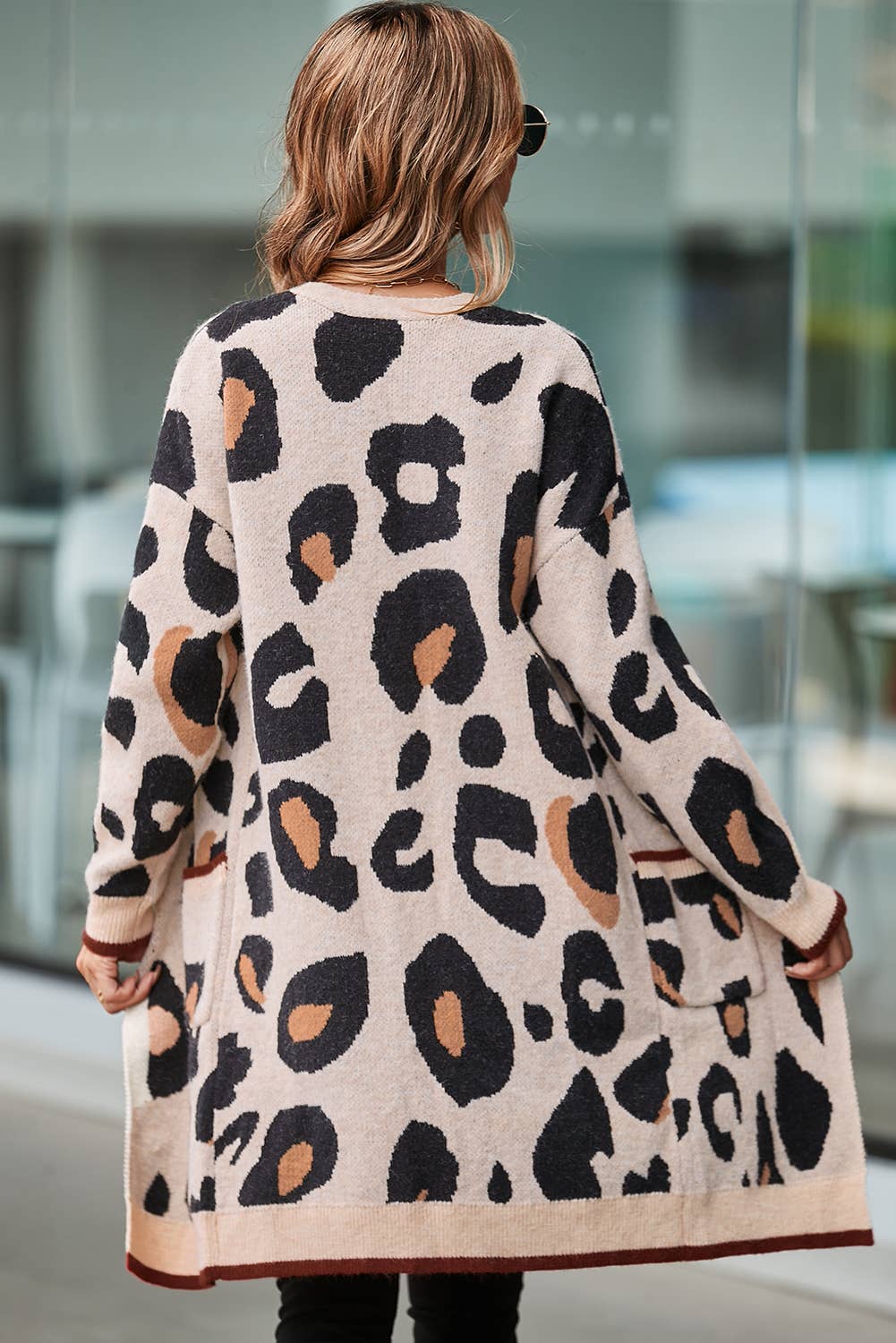 Leopard Animal Print Open Midi Cardigan