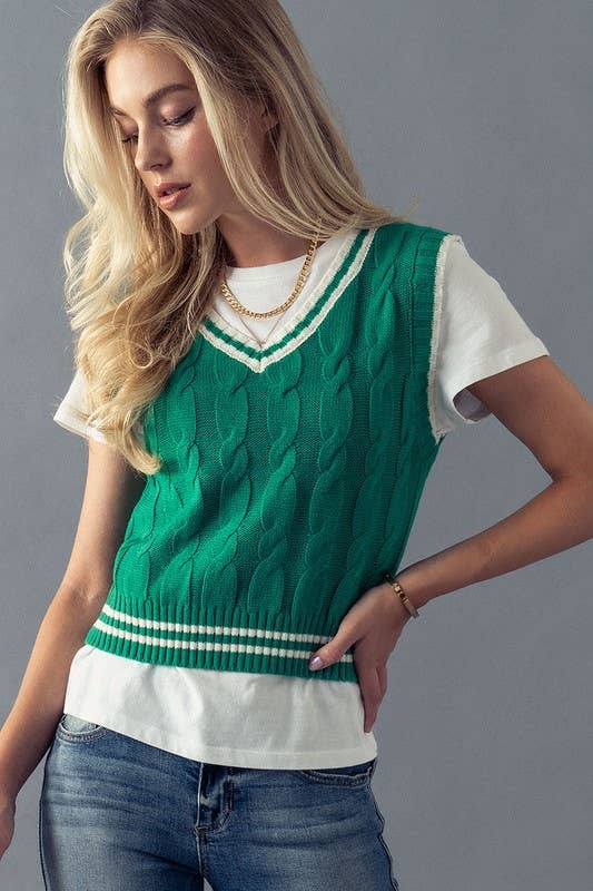 PREPPY CROPPED VEST
