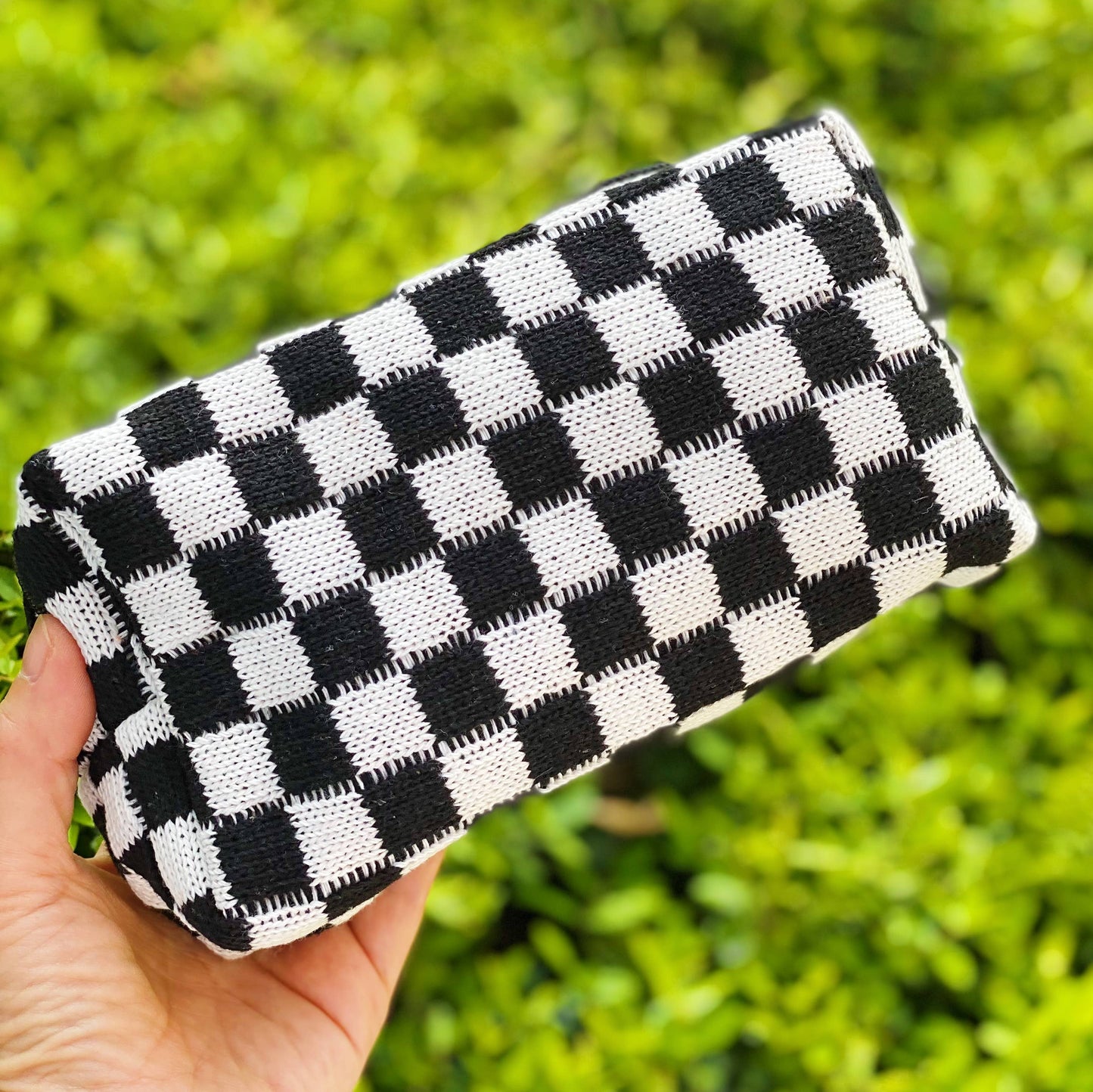 CHECK YOURSELF COSMETIC BAG/BLACK
