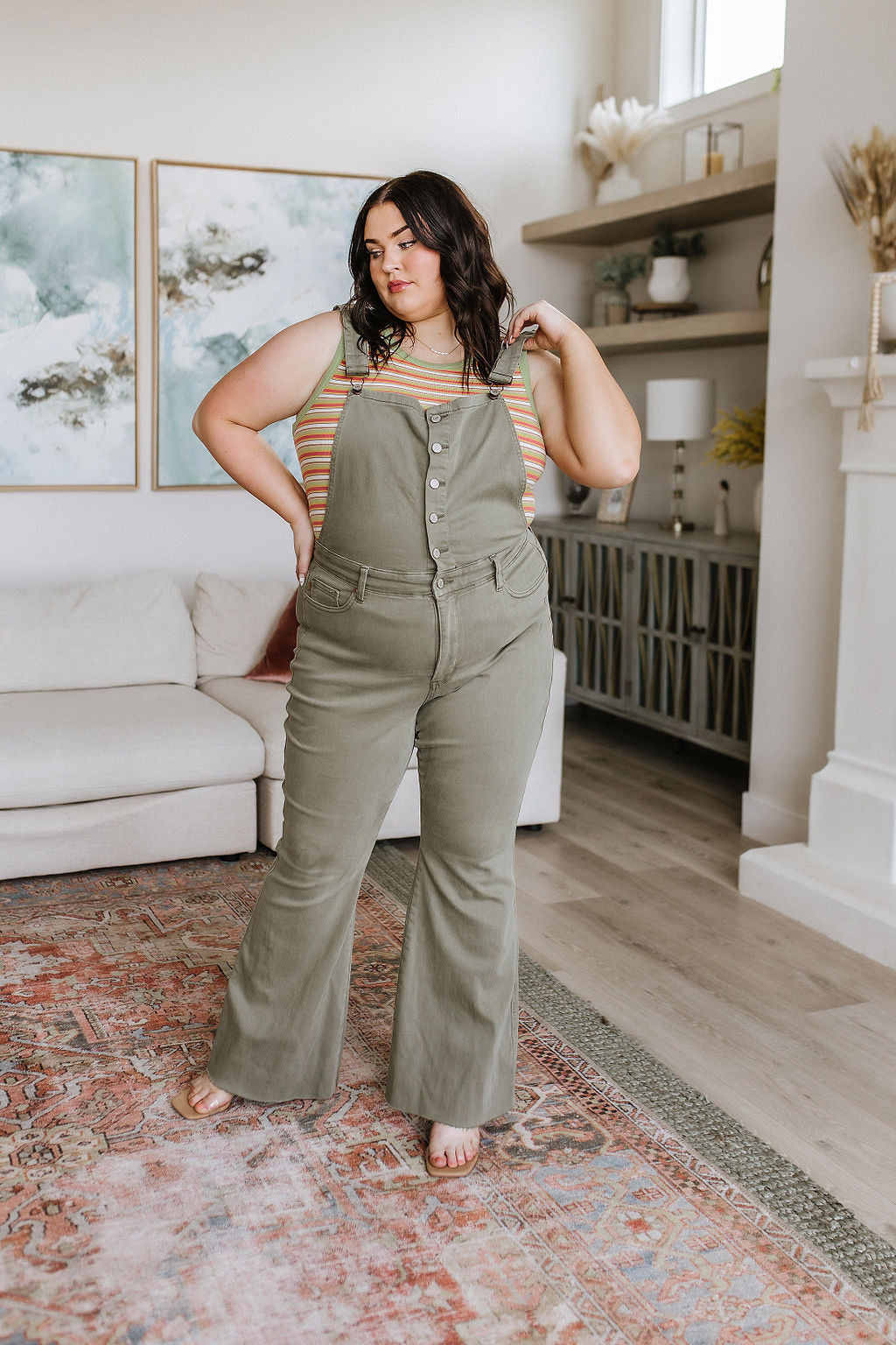 Olivia Overalls in Olive