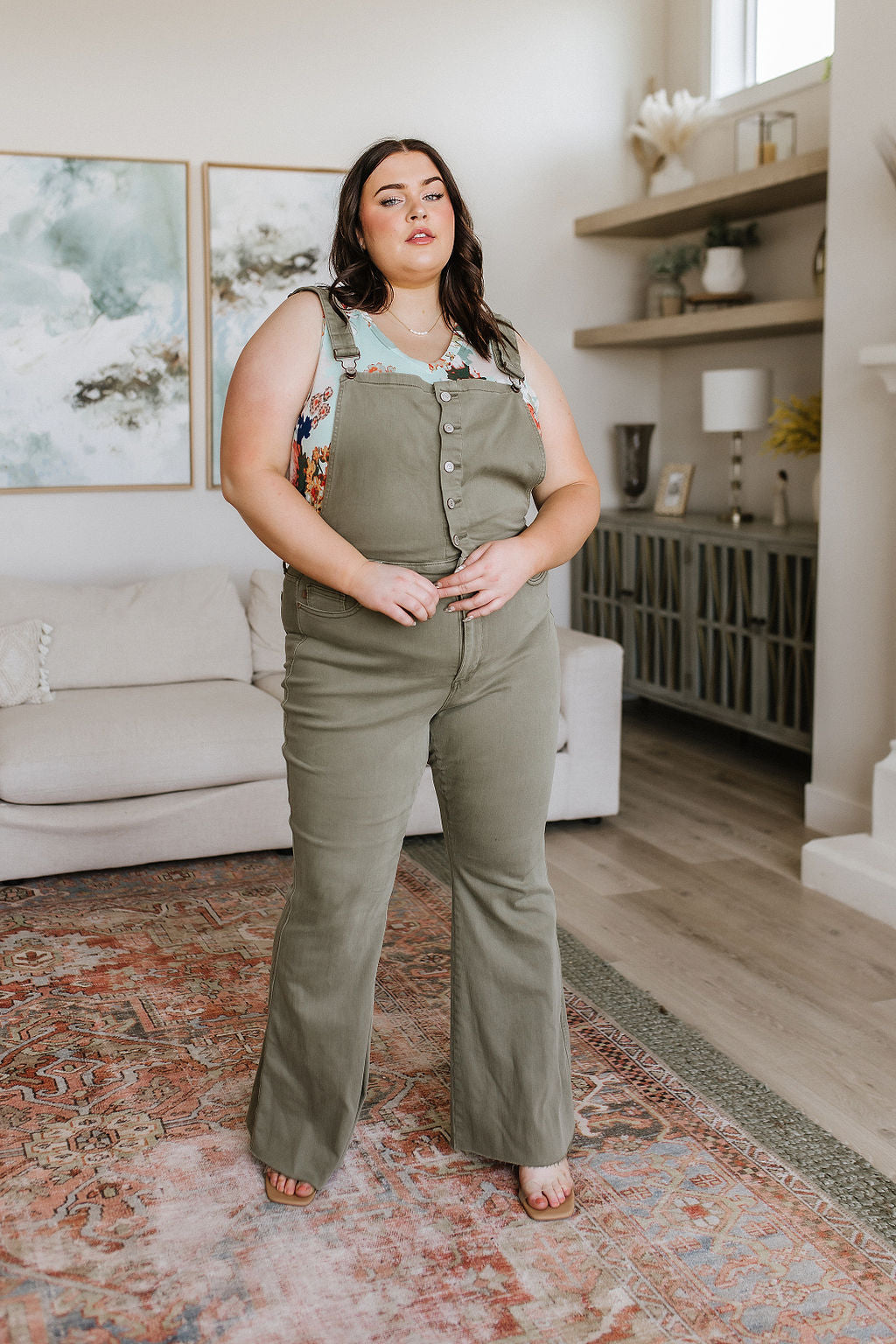 Olivia Overalls in Olive