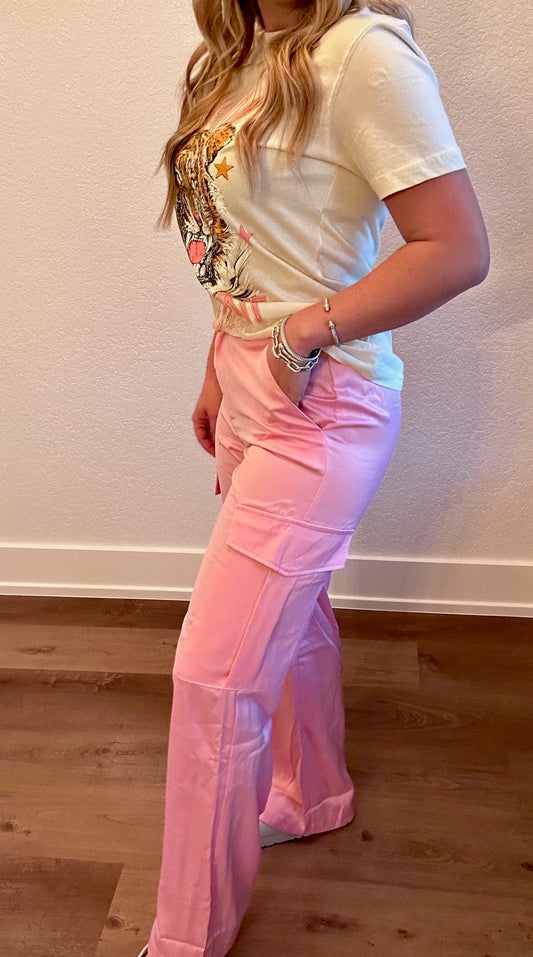 PINK CARGO PANTS