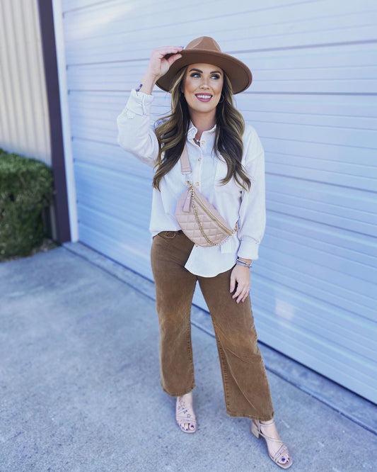 QUILTED CROSSBODY CREAM