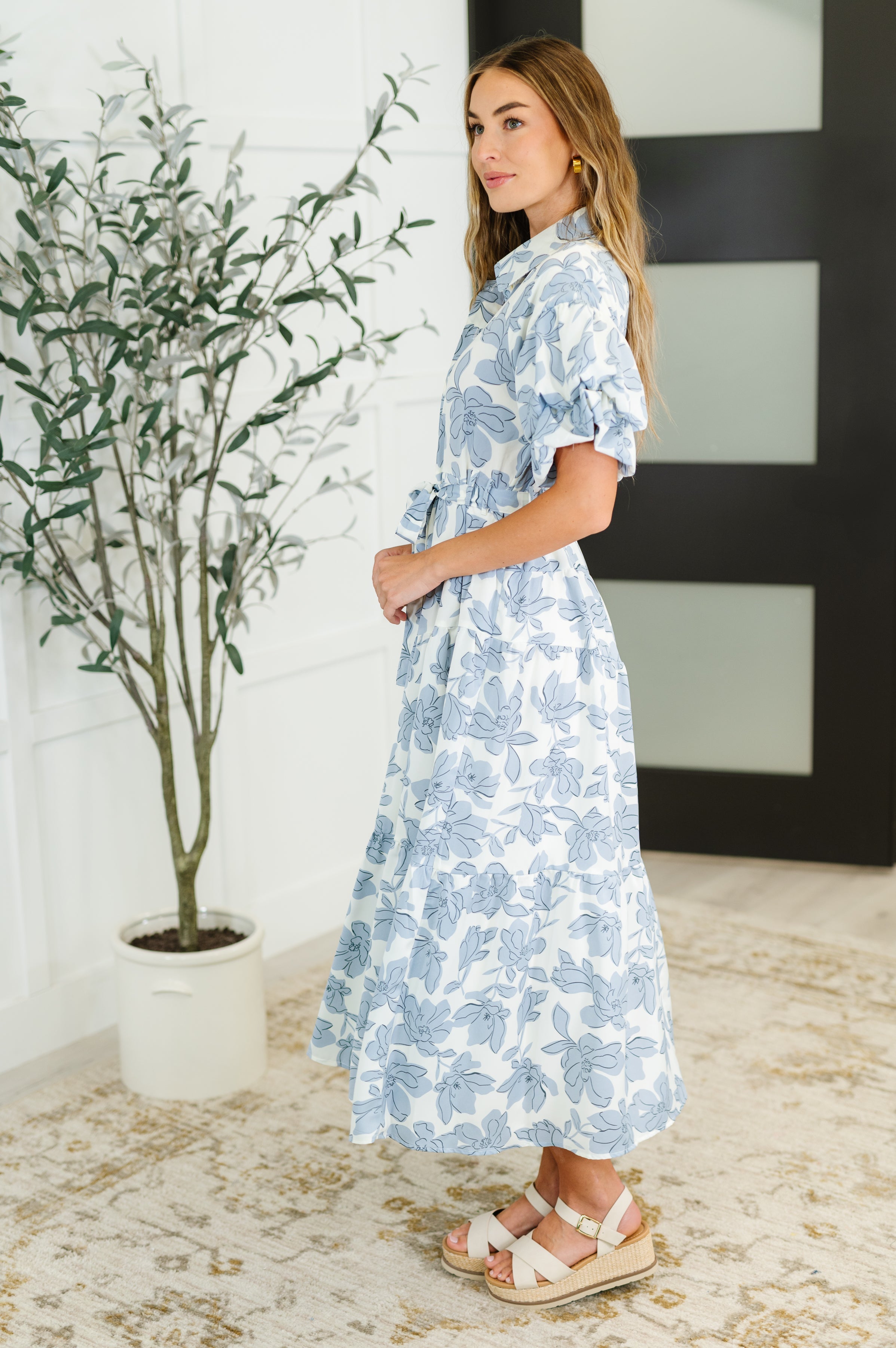 Budding Romance Collared Button-Down Dress – Hilltop Boutique