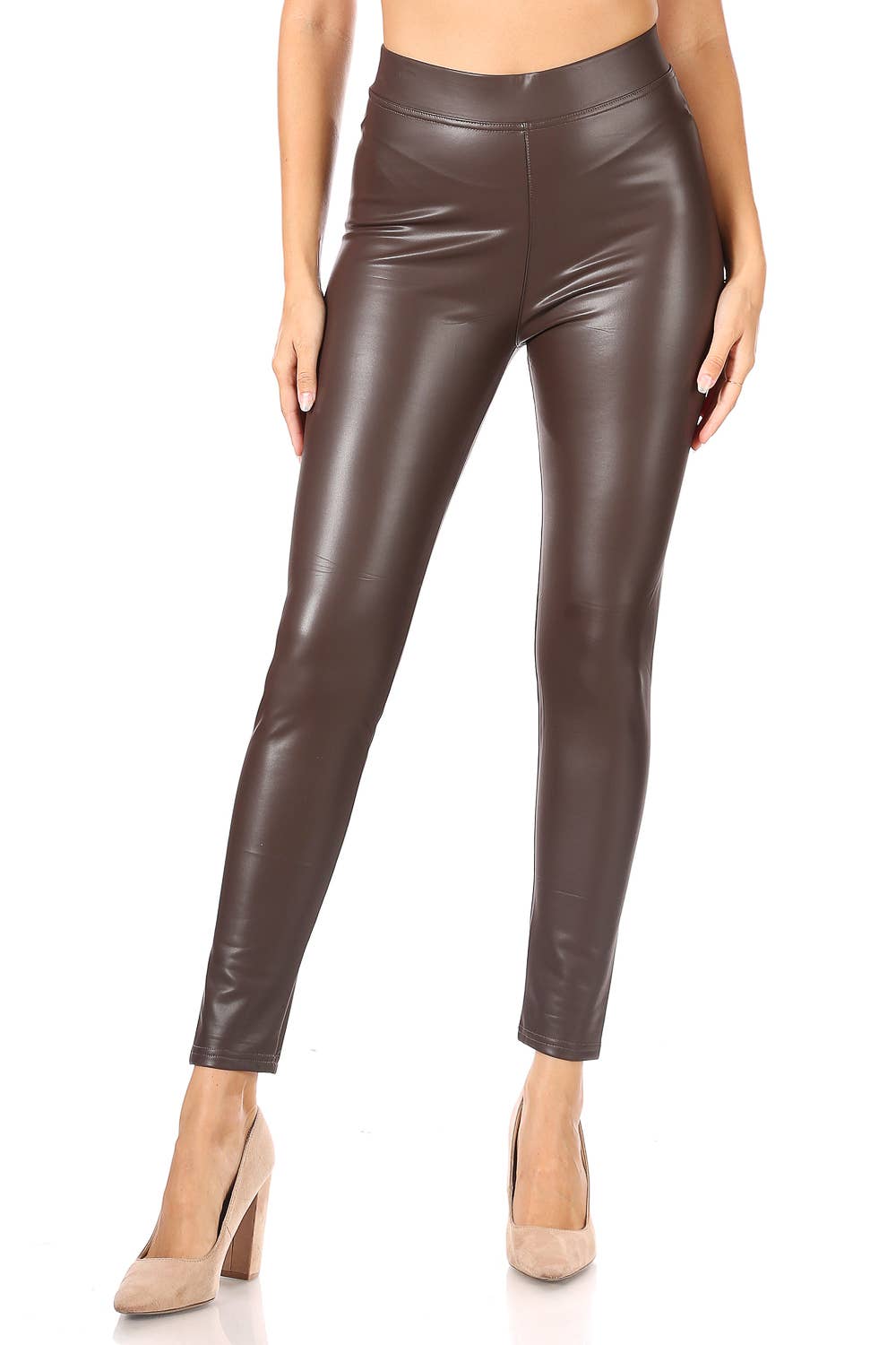 FAUX LEATHER LEGGING BROWN