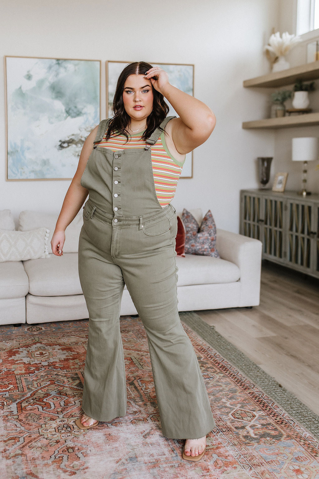 Olivia Overalls in Olive