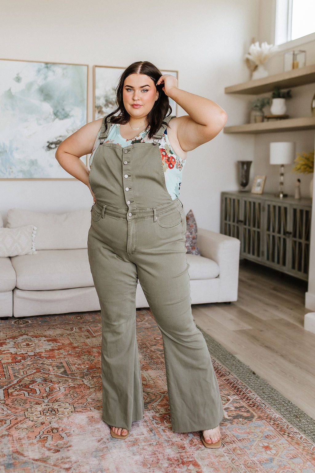 Olivia Overalls in Olive