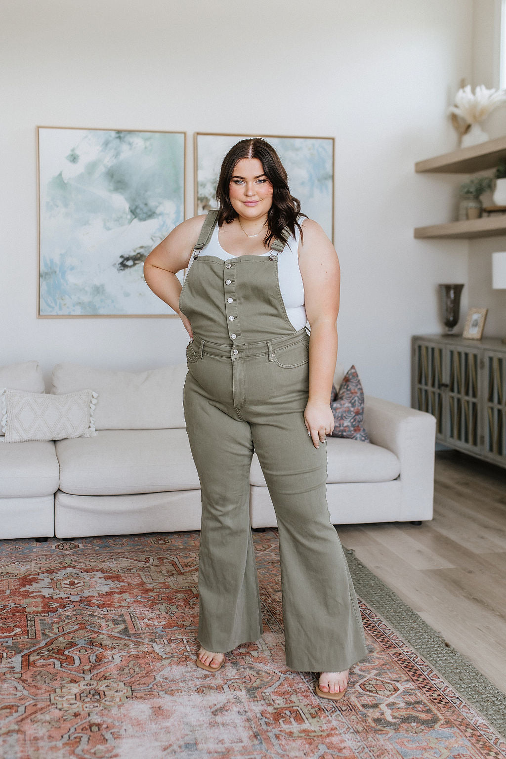 Olivia Overalls in Olive