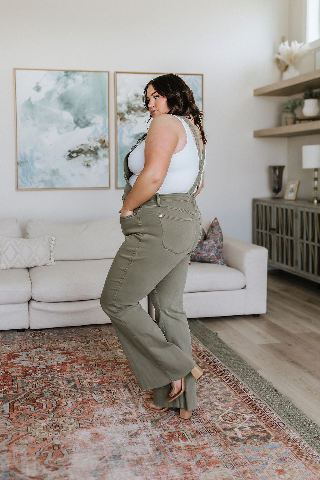 Olivia Overalls in Olive