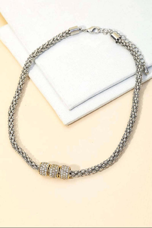 TRIPLE CHARM NECKLACE/SILVER