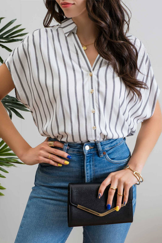 STRIPE BUTTON UP