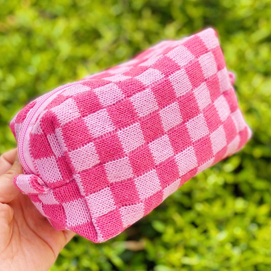 CHECK YOURSELF COSMETIC BAG/ PINK