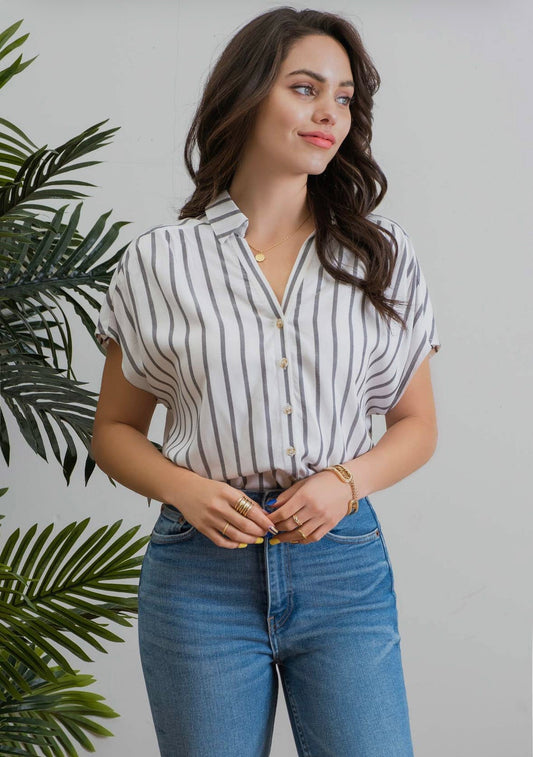 STRIPE BUTTON UP